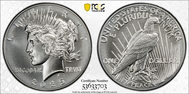 2025 $1 Peace Dollar MS69