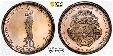 1970-BCCR 20 Col Venus de Milo KM-193 PR67DCAM