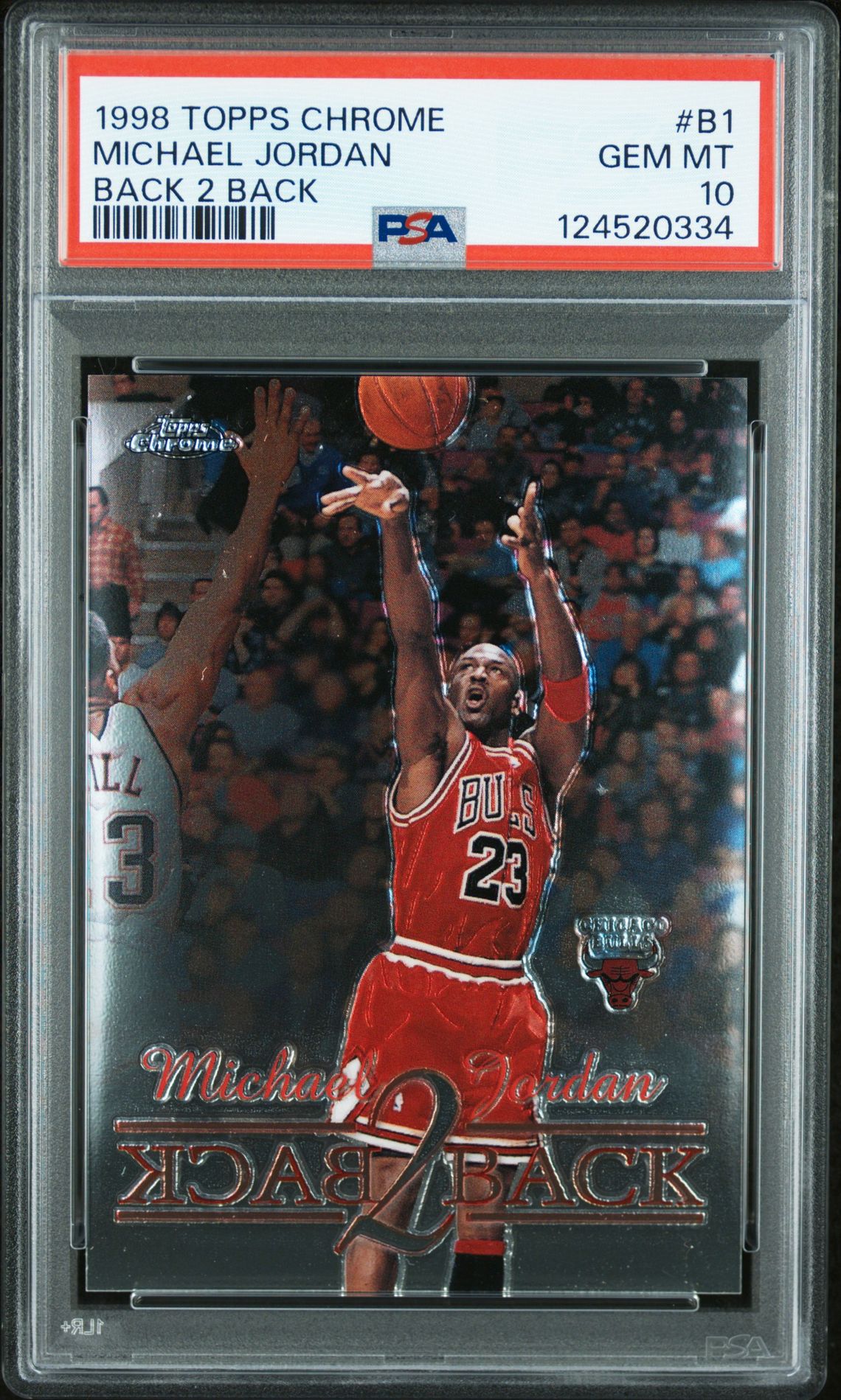1998 Topps TOPPS CHROME BACK 2 BACK #B1 Michael Jordan front