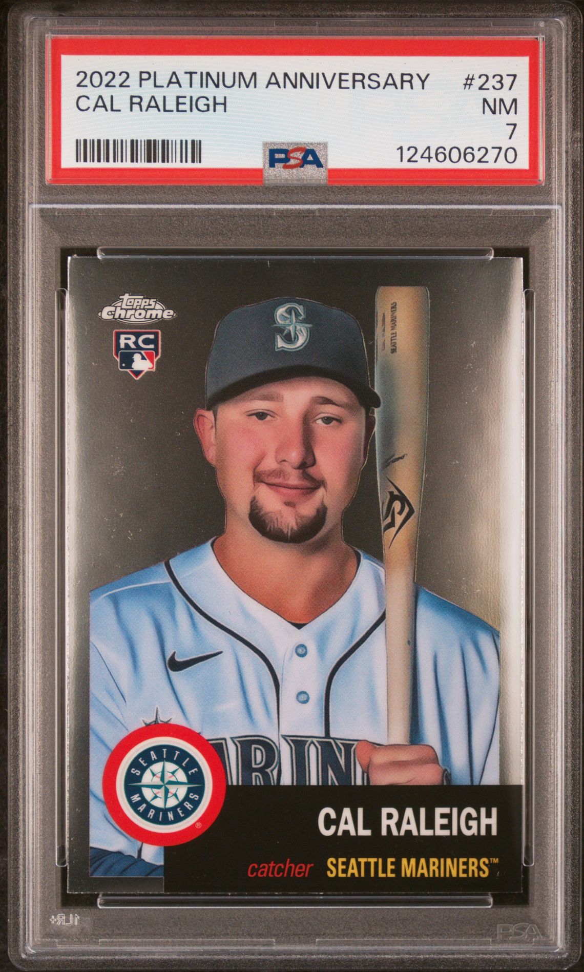 2022 Topps Chrome TOPPS CHROME PLATINUM ANNIVERSARY #237 Cal Raleigh front