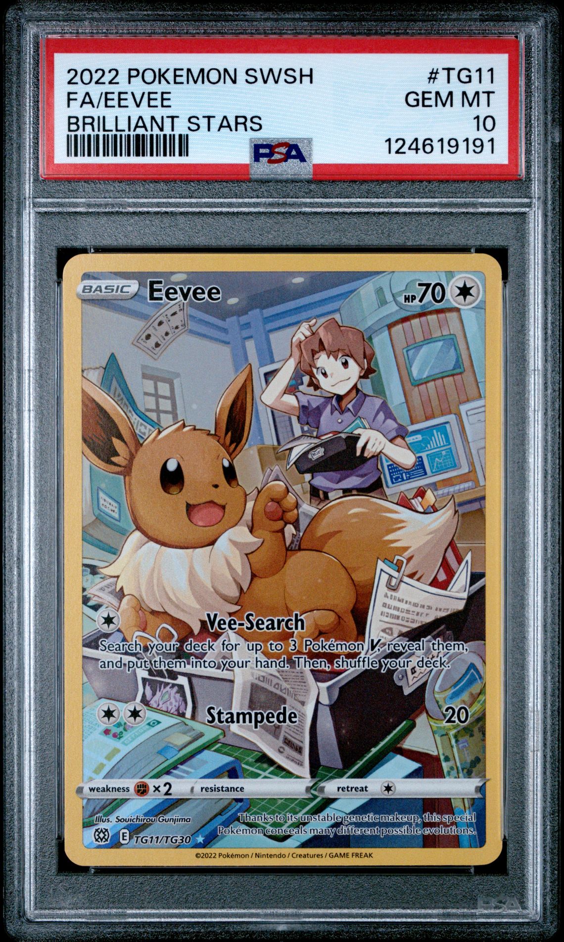 2022 Pokemon Sword & Shield Brilliant Stars Fa/Eevee #Tg11 (Brilliant Stars) Gem Mt 10 front