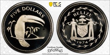 1974-FM $5 KM-44 CuNi PR68DCAM