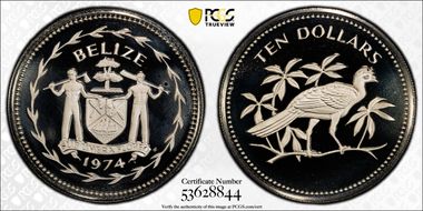 1974-FM $10 Great Curassow CuNi PR68DCAM