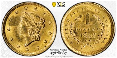 1852 G$1 MS62