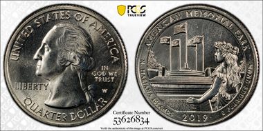 2019-W 25C American Memorial NP MS66