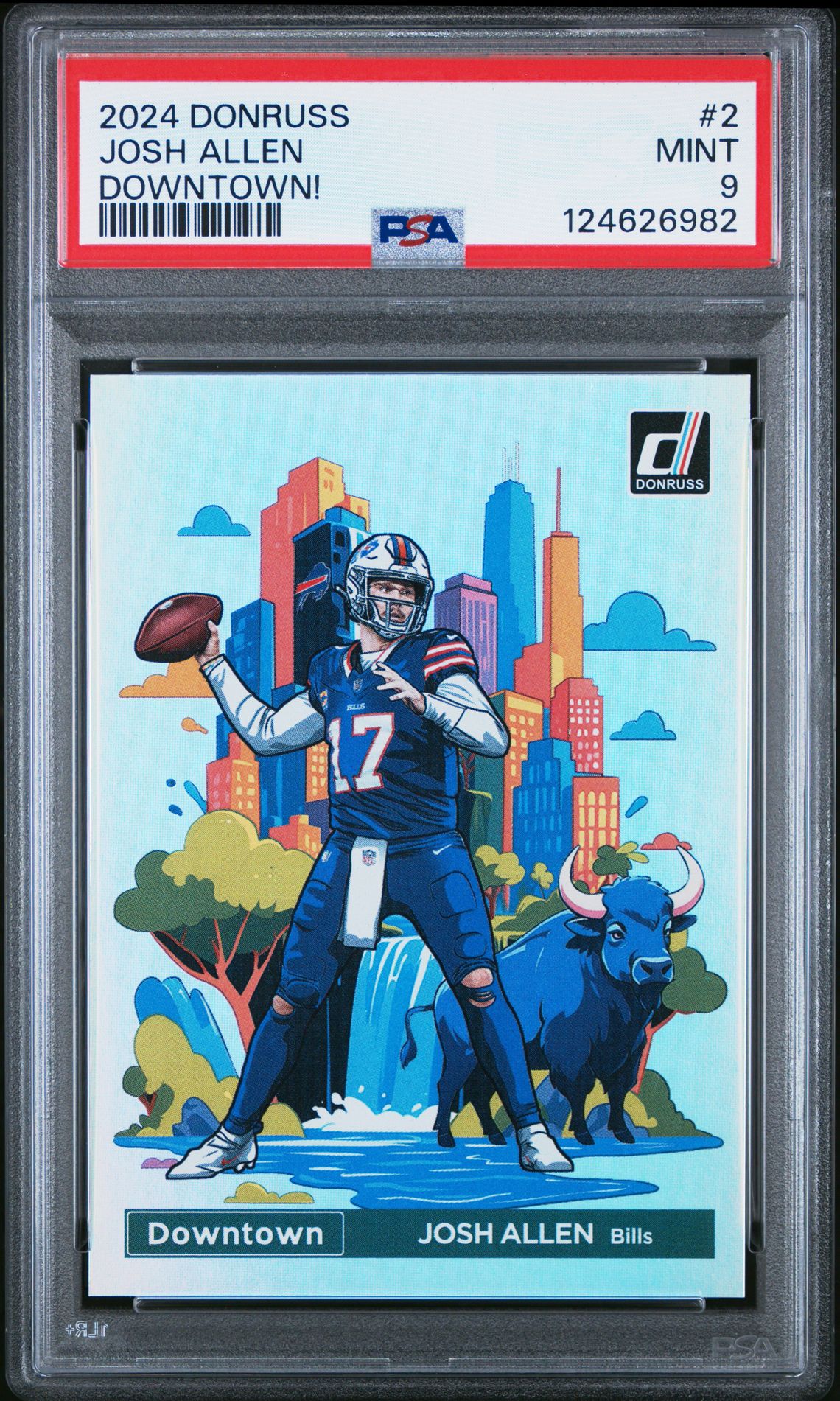 2024 Panini Donruss Downtown! Josh Allen #2 (Downtown!) Mint 9 front