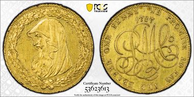 1787 Tk 1D DH-21 Anglesey Gilt-Cu N1