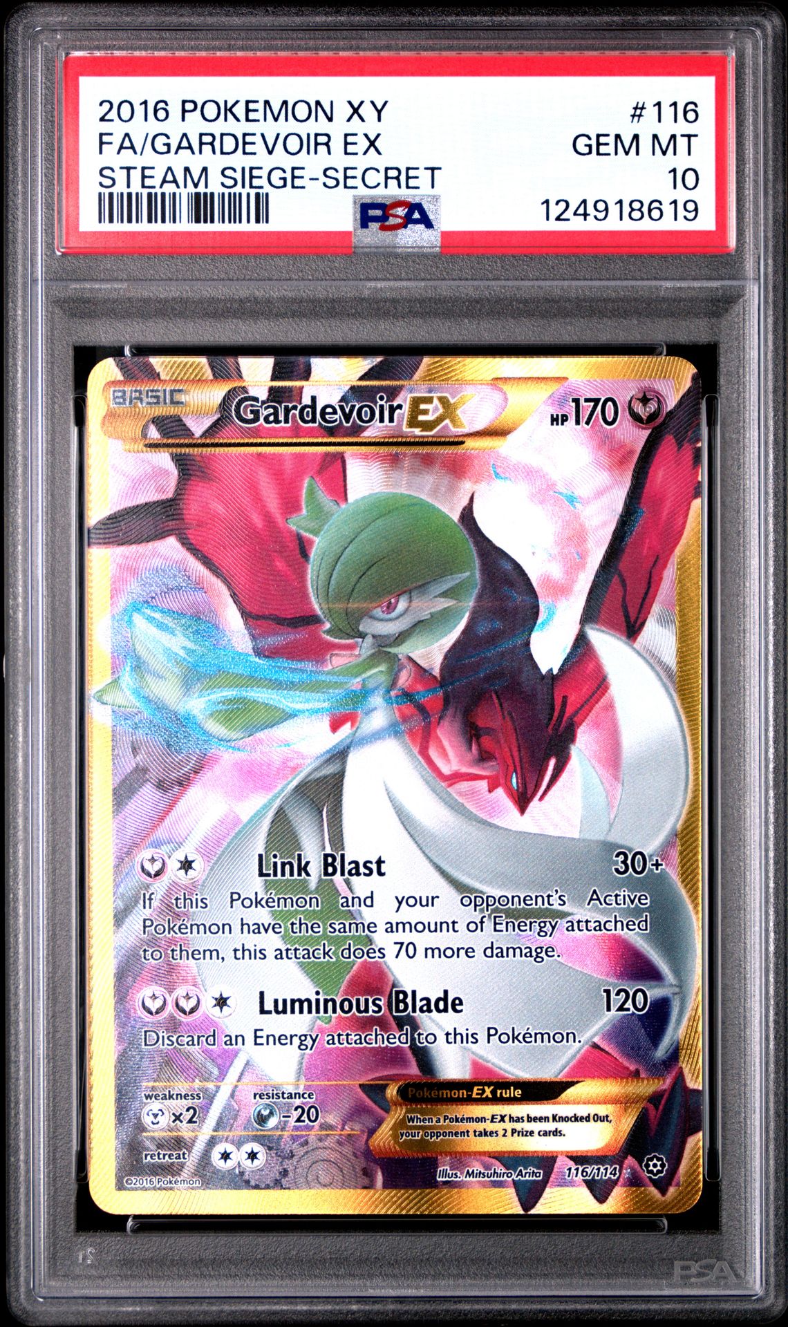 2016 Pokemon POKEMON XY STEAM SIEGE SECRET #116 Fa/Gardevoir Ex front