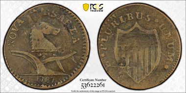 1787 NJ 1/2P Deer Head, Maris 34-J VF20BN