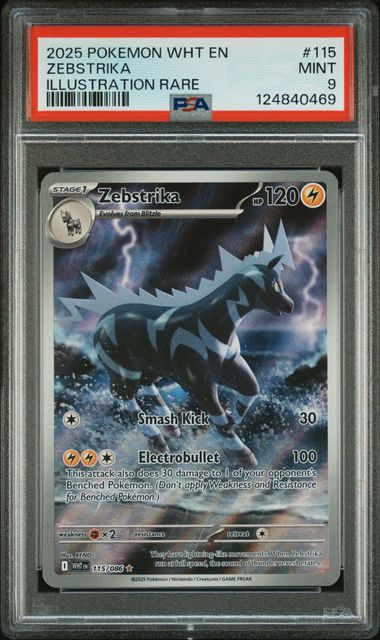 2025 Pokemon POKEMON WHT EN-WHITE FLARE Illustration Rare #115 Zebstrika front