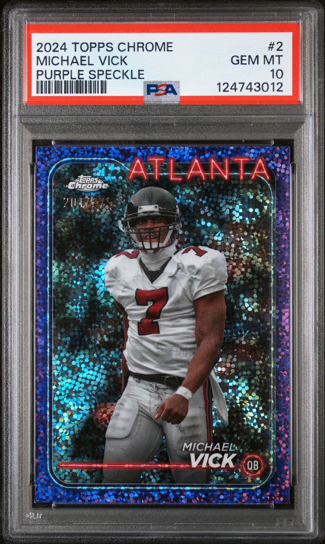 2024 Topps Chrome Michael Vick #2 (Purple Speckle) Gem Mt 10 front