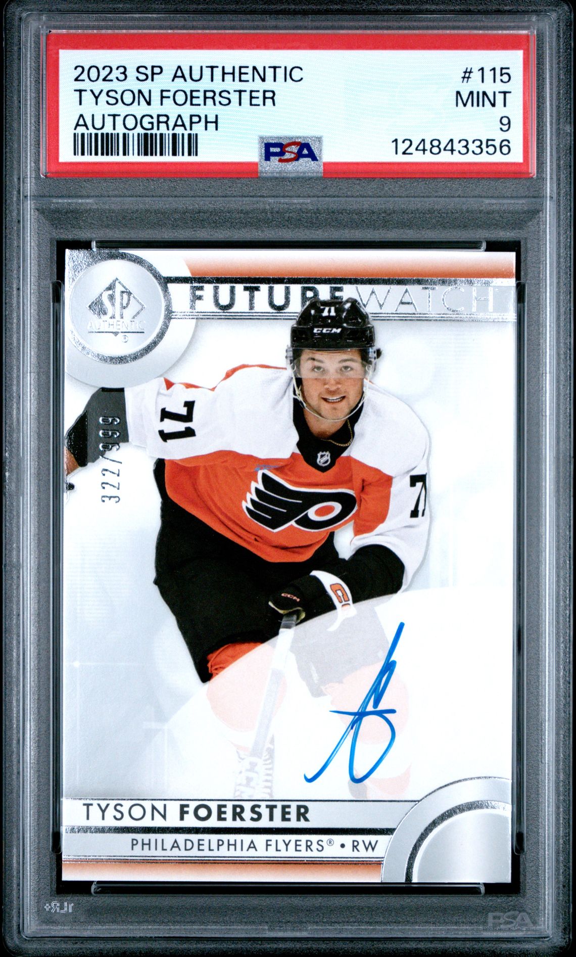 2023 Sp Authentic Tyson Foerster #115 (Autograph) Mint 9 front