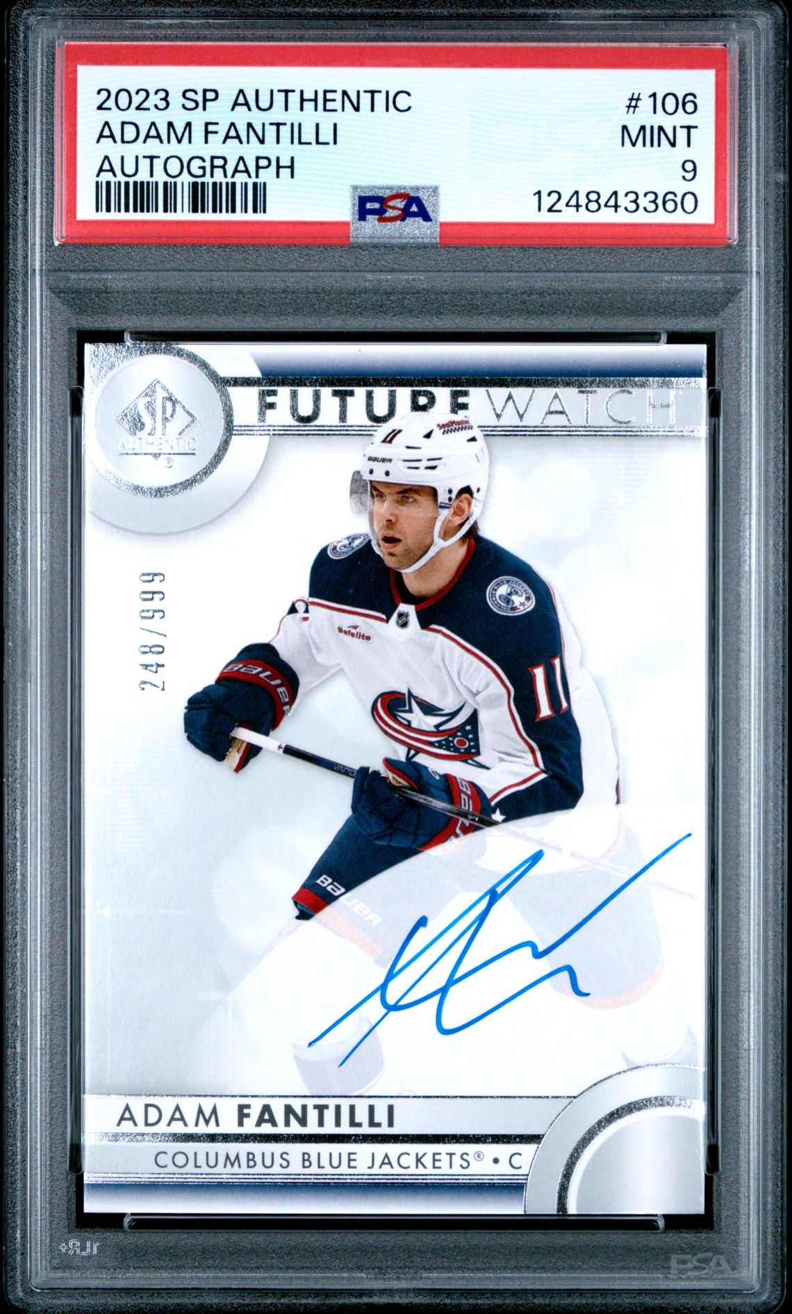 2023 Sp Authentic Adam Fantilli #106 (Autograph) Mint 9 front