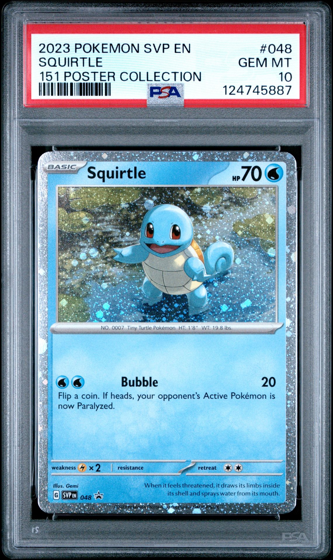 2023 Pokemon POKEMON SVP EN-SV BLACK STAR PROMO 151 POSTER COLLECTION #048 Squirtle front