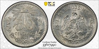 1907-M 50C Curved 7 MS62