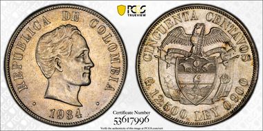 1934 50C Restrepo-416.5 San Francisco AU58