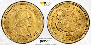 1900 2 Col KM-139  Au MS65