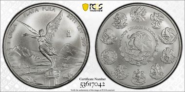 2011-Mo Onza Libertad Ag MS69