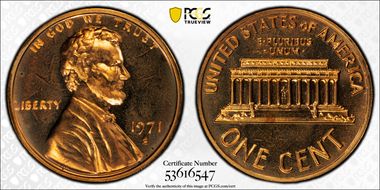 1971-S 1C DDO, FS-102 PR67RD