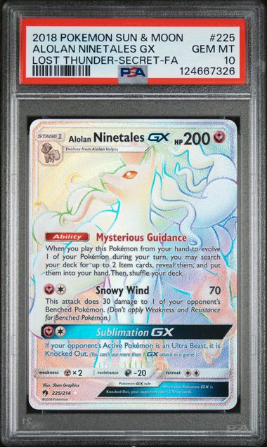 2018 Pokemon Lost Thunder Lost Thunder-Secret-Fa GX #225 Ninetales front