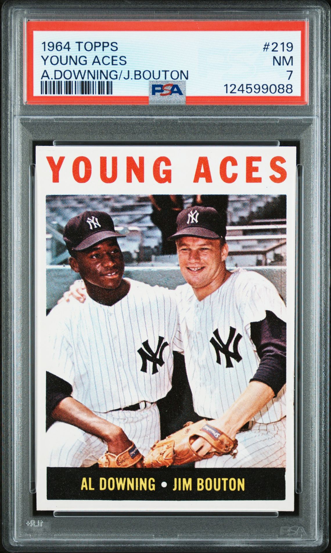 1964 Topps TOPPS A.DOWNING/J.BOUTON #219 Young Aces front