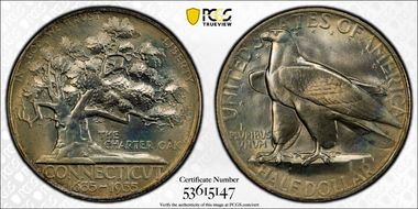 1935 50C Connecticut MS67