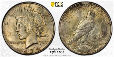 1934-D $1 AU58