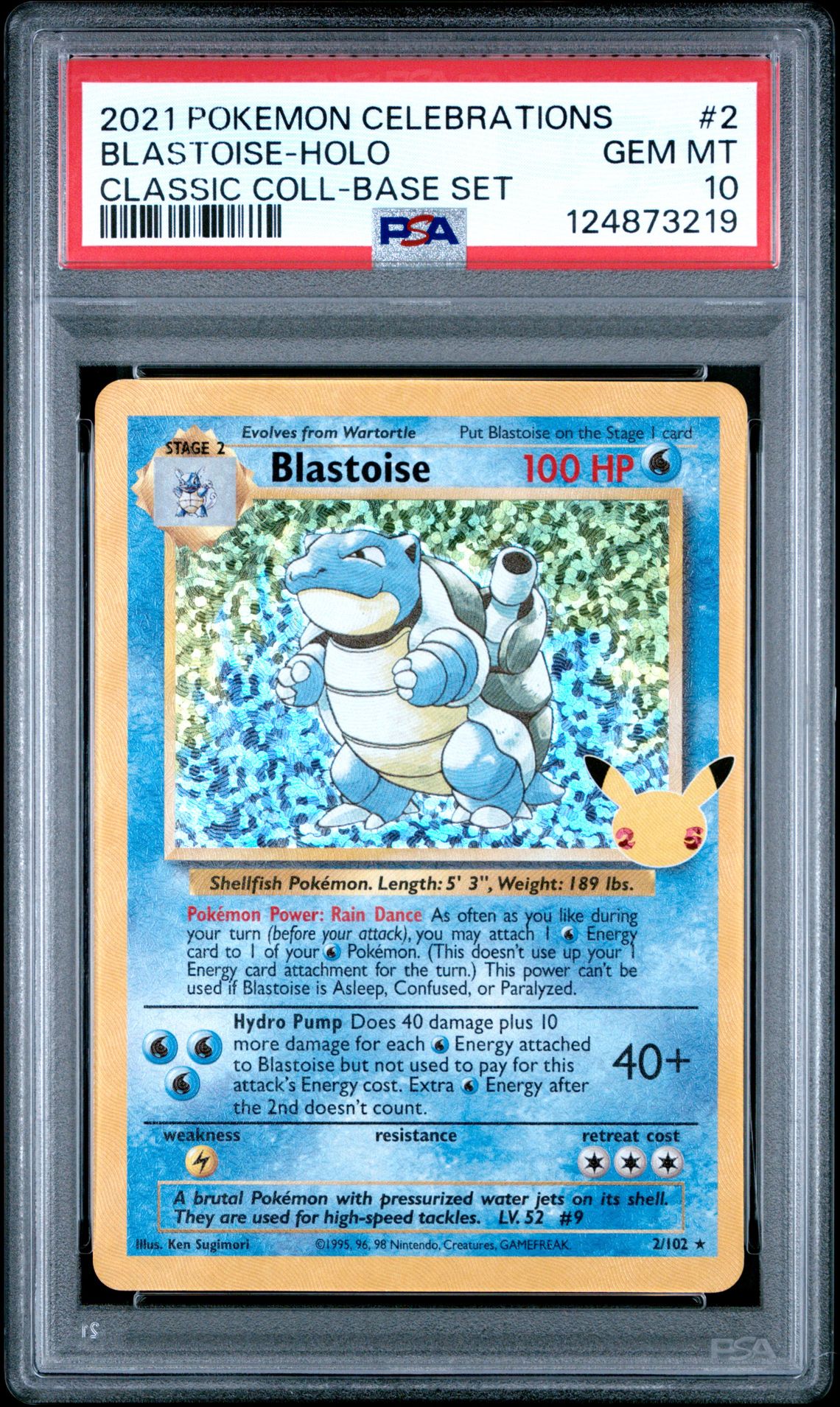 2021 Pokemon Celebrations Classic Collection Base #2 Blastoise-Holo front