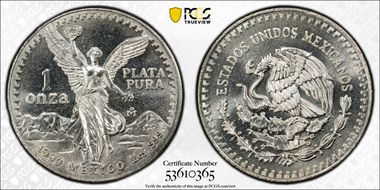 1990-Mo Onza Libertad Ag MS66