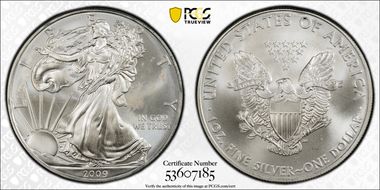2009 $1 Silver Eagle MS67