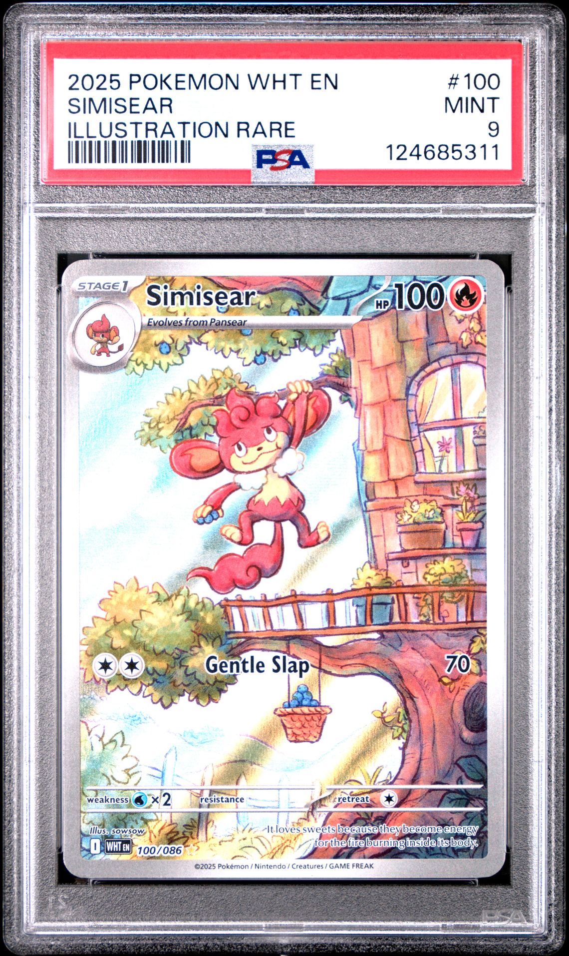 2025 Pokemon POKEMON WHT EN-WHITE FLARE ILLUSTRATION RARE #100 Simisear front