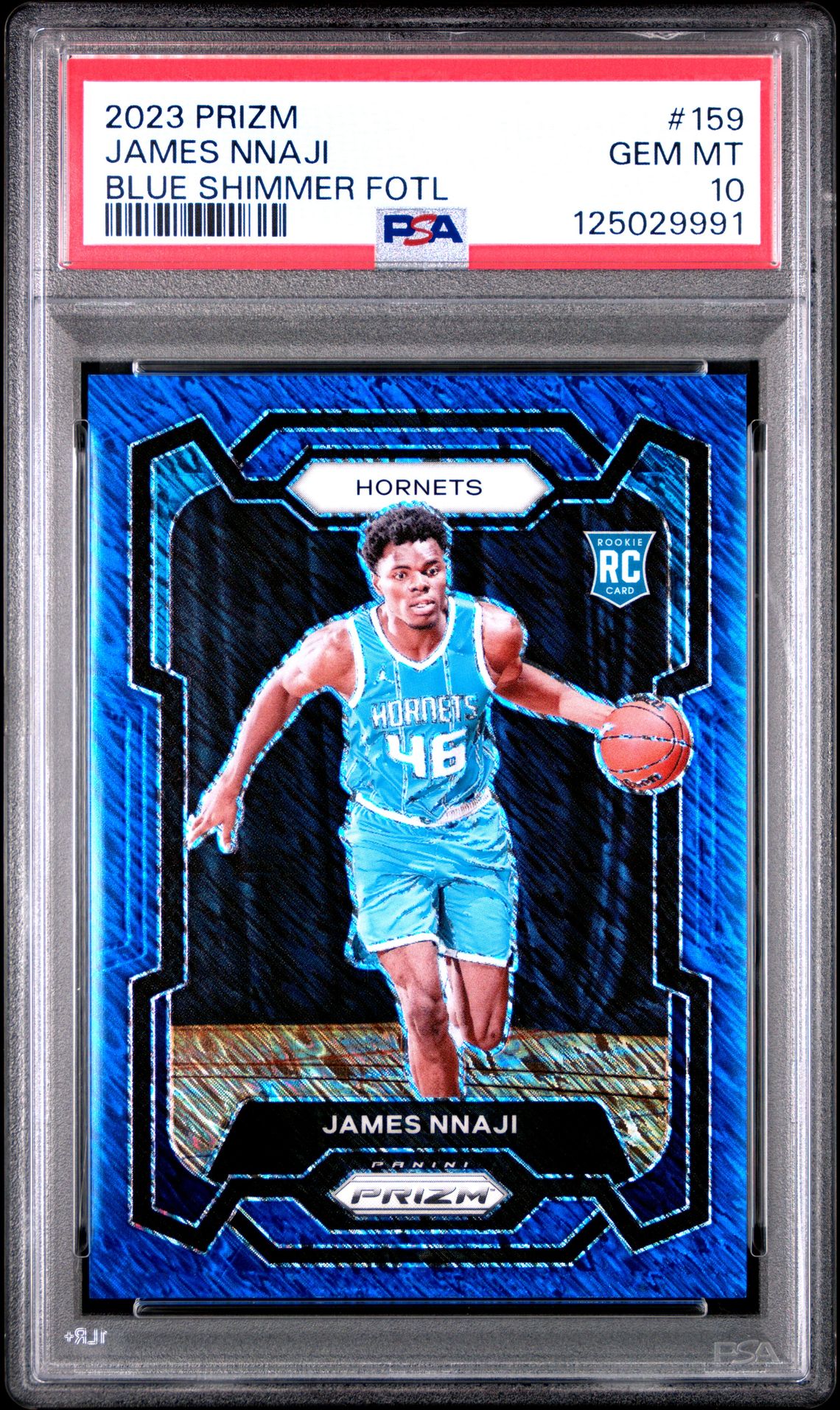 2023 Panini PANINI PRIZM BLUE SHIMMER FOTL #159 James Nnaji front