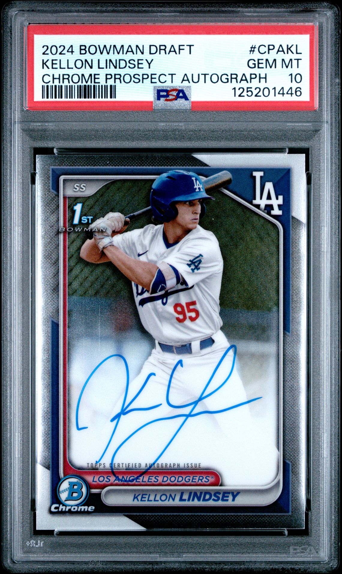 2024 Bowman BOWMAN DRAFT CHROME PROSPECT AUTOGRAPHS #CPAKL Kellon Lindsey front
