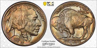 1920-D 5C MS65+ 