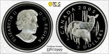2005 $5 White Tailed Deer PR67DCAM