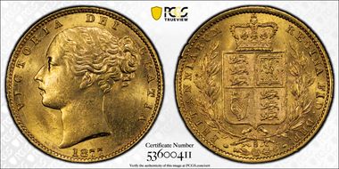 1877-S Sov S-3855 Shield MS62