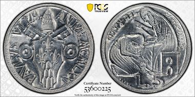 1975 5 Lire Holy Year MS69