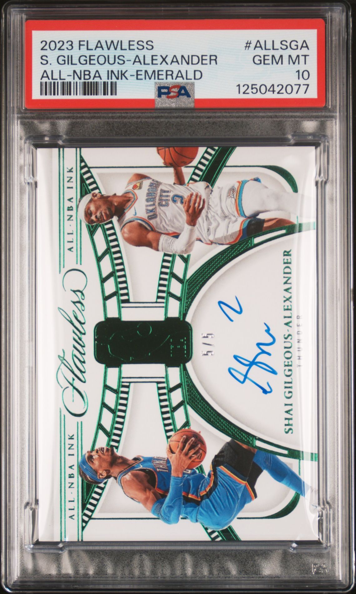 2023 Panini PANINI FLAWLESS ALL-NBA INK NBA INK-EMERALD #ALLSGA S. Gilgeous-Alexander front