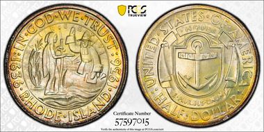 1936 50C Rhode Island MS68