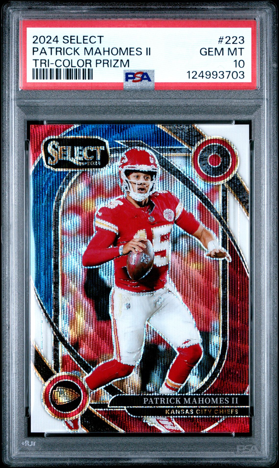 2024 Panini PANINI SELECT TRI-COLOR PRIZM #223 Patrick Mahomes Ii front