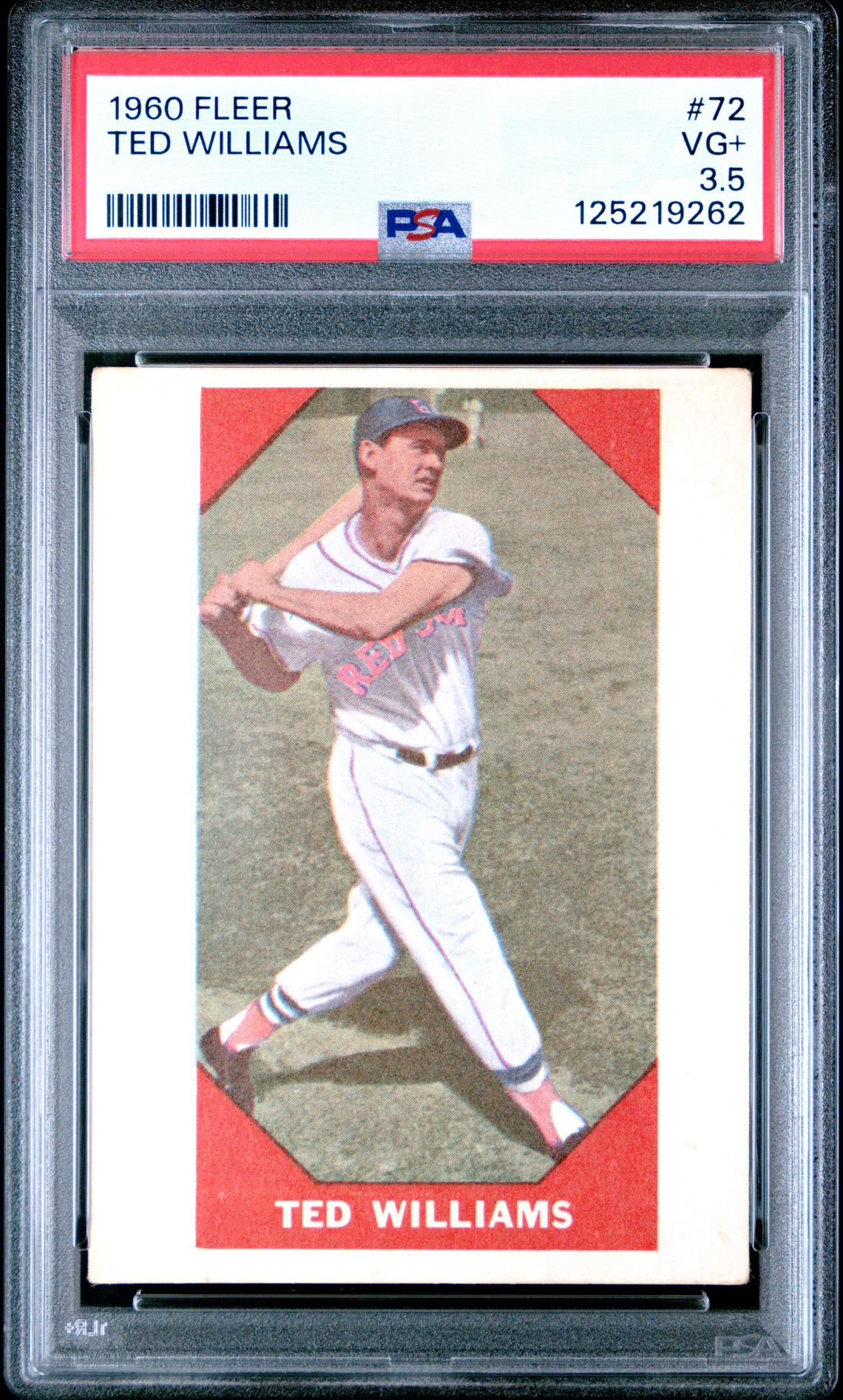 1960 Fleer FLEER Red #72 Ted Williams front