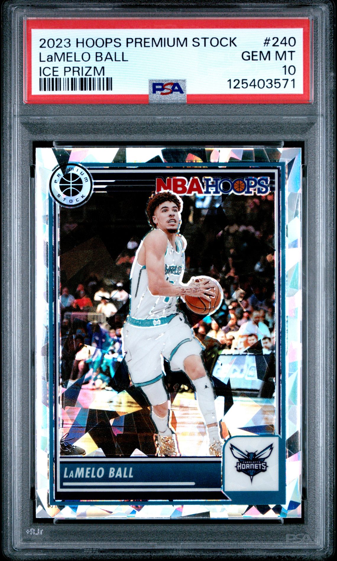 2023 Panini PANINI HOOPS PREMIUM STOCK ICE PRIZM #240 Lamelo Ball front