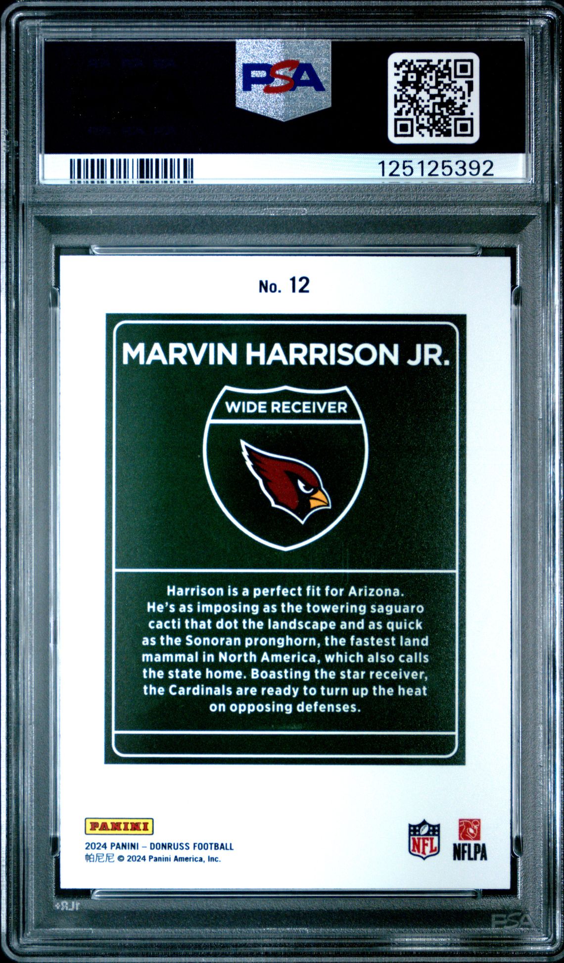 2024 Panini Donruss Downtown! Marvin Harrison Jr. #12 Mint 9 back