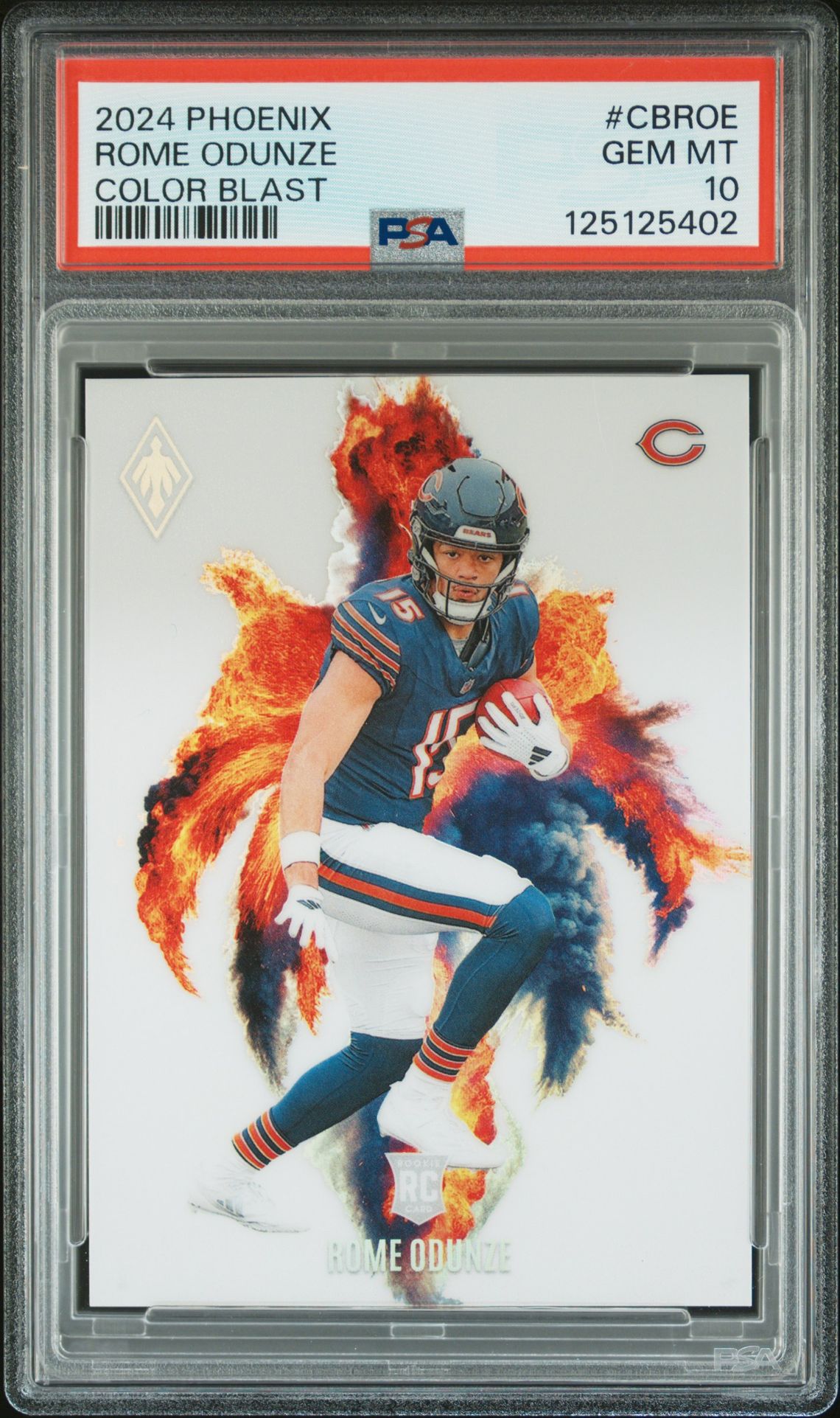 2024 Panini Phoenix Color Blast Rome Odunze #Cbroe Gem Mt 10 front