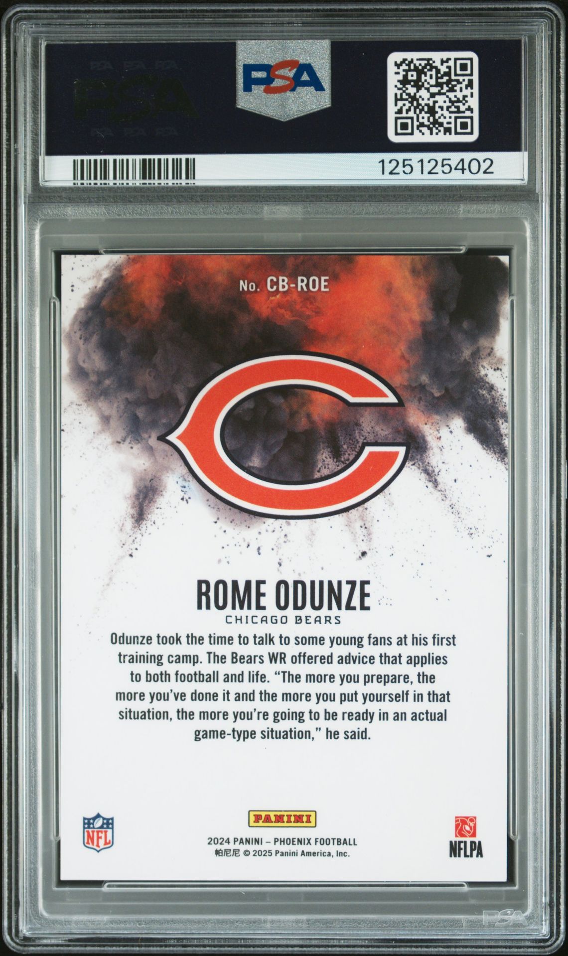 2024 Panini Phoenix Color Blast Rome Odunze #Cbroe Gem Mt 10 back