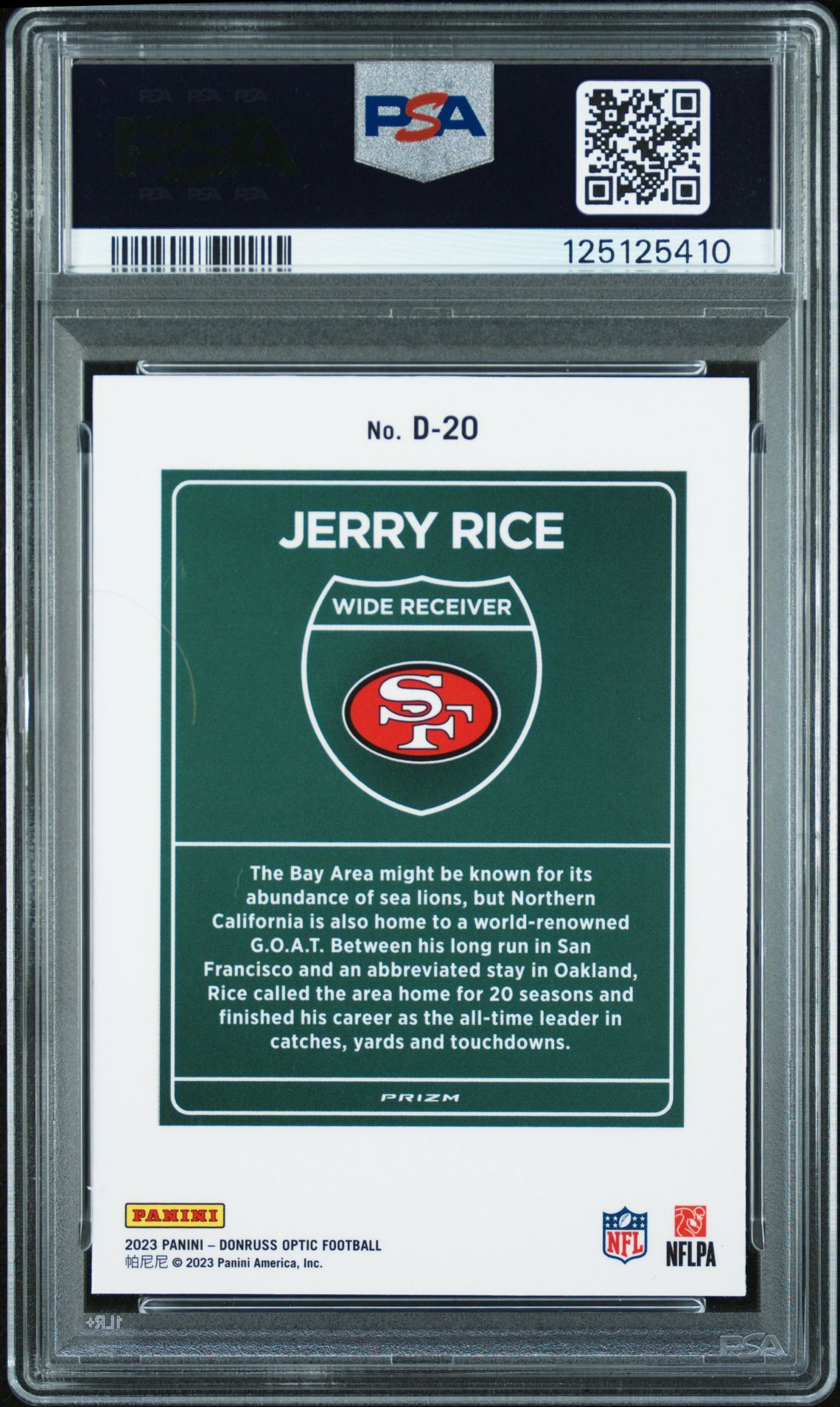 2023 Panini Donruss Optic Downtown! Jerry Rice #D20 Nm-Mt 8 back