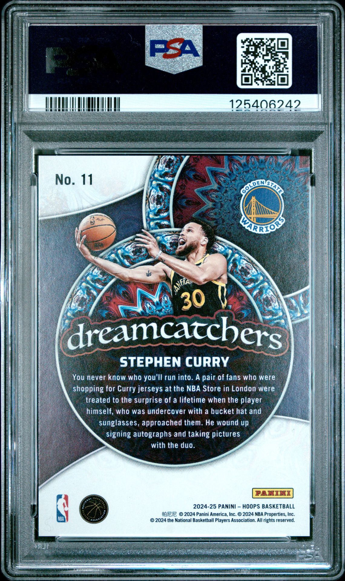 2024 Panini Nba Hoops Dreamcatchers Stephen Curry #11 Gem Mt 10 back