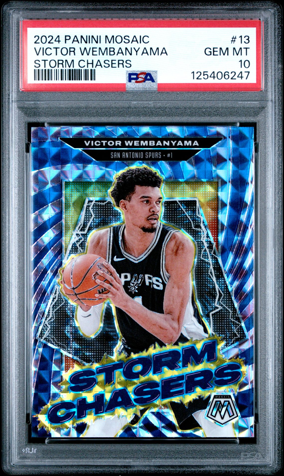 2024 Panini Mosaic Storm Chasers Victor Wembanyama #13 Gem Mt 10 front