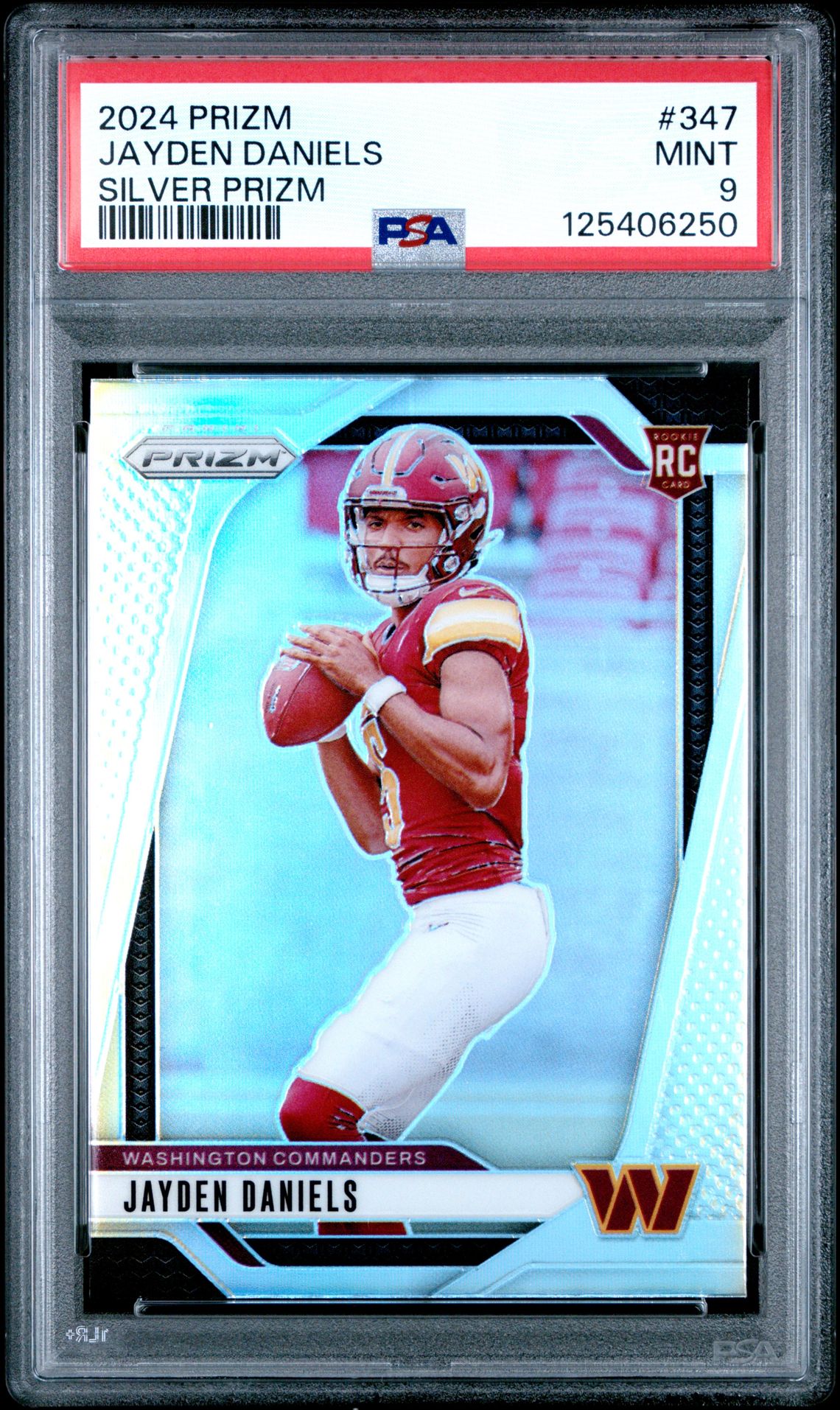 2024 Panini Prizm Jayden Daniels #347 (Silver Prizm) Mint 9 front