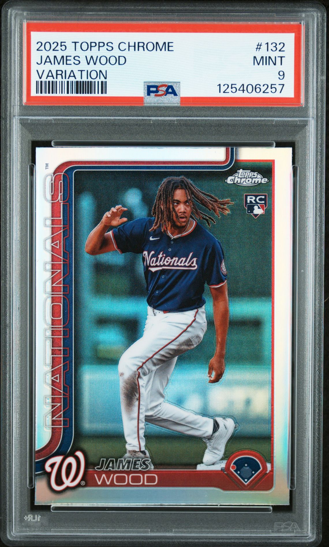 2025 Topps Chrome James Wood #132 (Variation) Mint 9 front